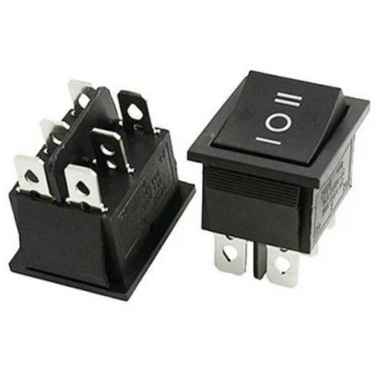 DPDT ON-OFF-ON Rocker Switch – Heavy-duty switch for AC control - Mini Switch - Electronic Components -Robocraze