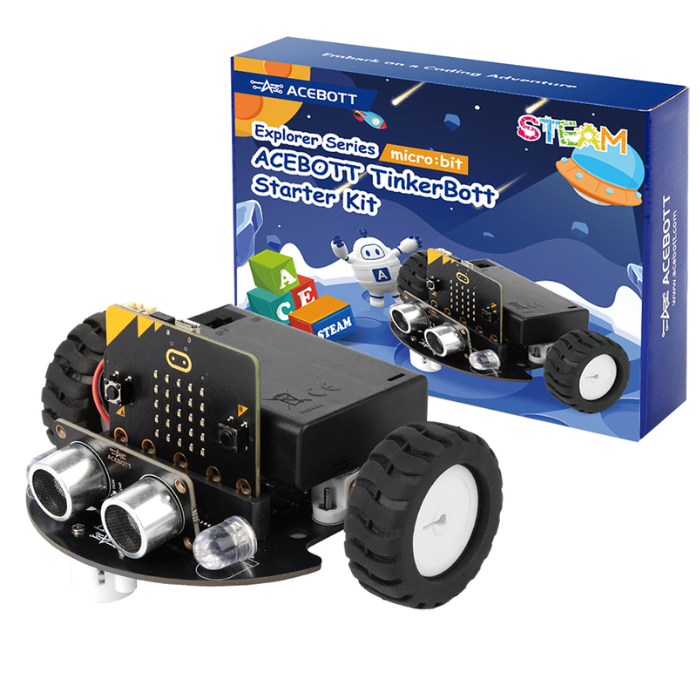 ACEBOTT TinkerBott Smart Car Starter Kit Compatible with BBC Micro:bit V2 -DIY Kits -Robotic Kits -Robocraze