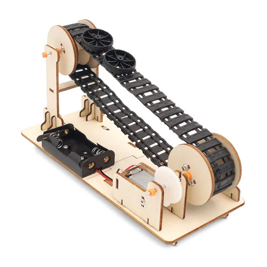 DIY Wooden Conveyor Belt STEM Kit for Kids -STEM toy for kids -Robocraze