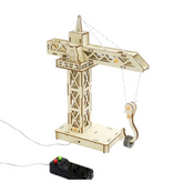 DIY Wooden Crane Tower Science Experimental Stem Kit for Kids -STEM toy for kids -Robocraze
