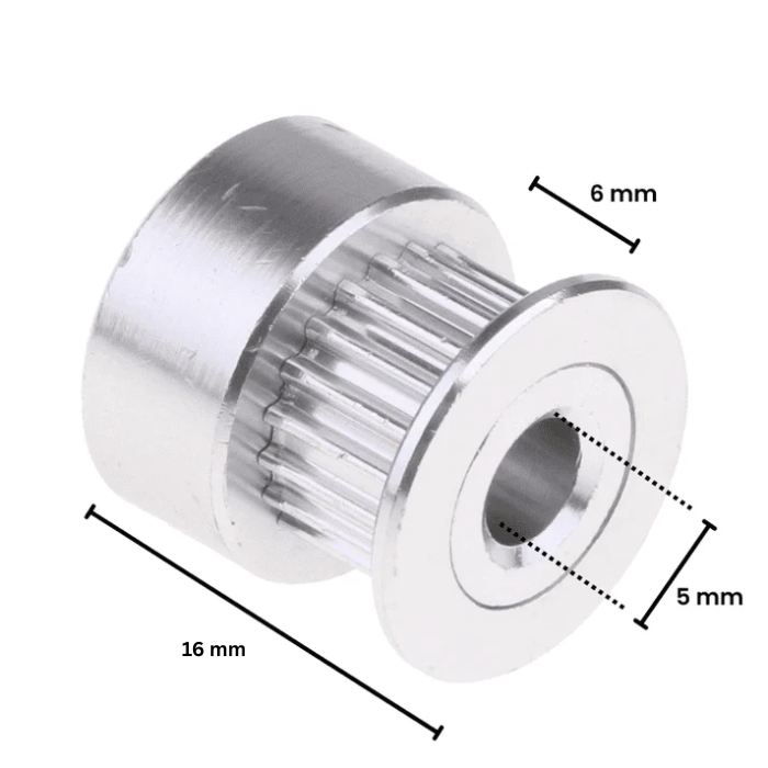 GT2 20T 5mm Bore Pulley – High-precision motion part. -3D Printer Accessories -Robocraze