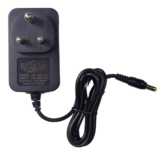 NOVEL 9V 3A SMPS Adapter Industrial Grade 160-240V & 50-60Hz (Black) -Batteries & Power Supply -AC-DC Converters -Robocraze