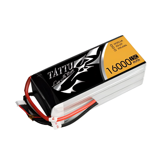 Original Tattu 16000mAh 15C 22.2V 6S1P XT90-S LiPo Battery โ For FPV drones & quadcopters - DIY Drone Parts - Robocraze