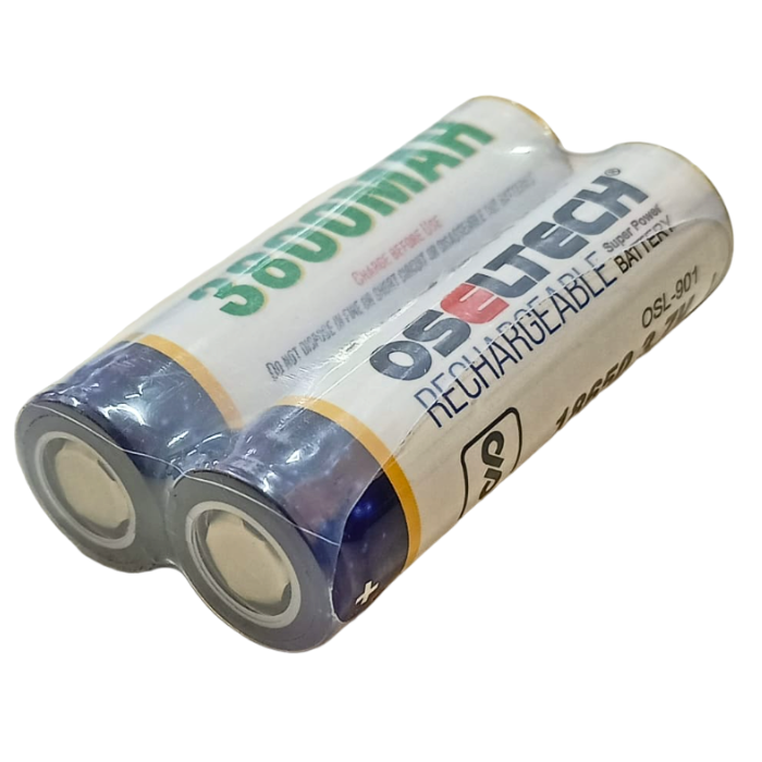 OSELTECH 3800mAh 18650 3.7V Li-ion Battery (Pack of 2) for DIY & electronics. -Lithium Battery -Robocraze