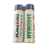 OSELTECH 3800mAh 18650 3.7V Li-ion Battery (Pack of 2) for DIY & electronics. -Lithium Battery -Robocraze