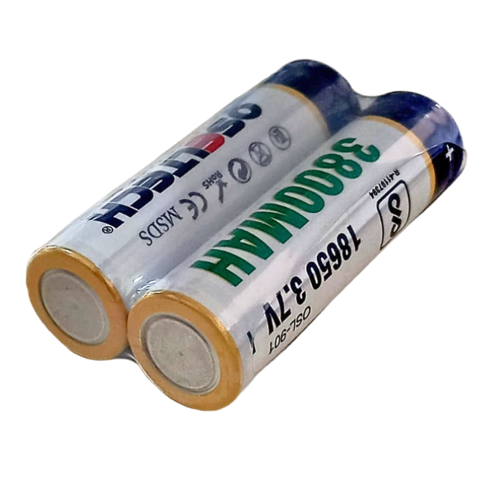 OSELTECH 3800mAh 18650 3.7V Li-ion Battery (Pack of 2) for DIY & electronics. -Lithium Battery -Robocraze