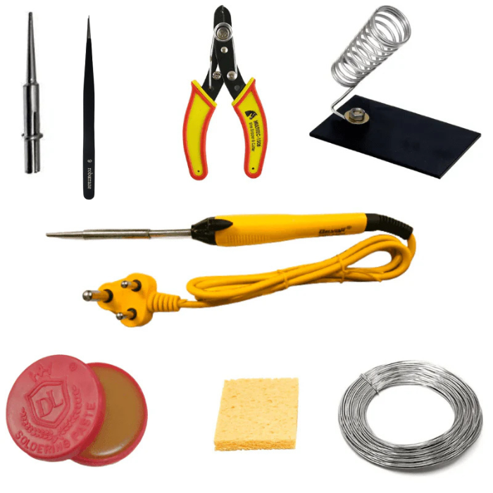 8 in 1 25W Soldering Kit – Essential kit for repairs & DIY – soldering iron kit - Soldering Kit -Robocraze