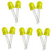 10mm Bright Yellow LED - 10pcs Pack