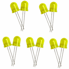 10mm Bright Yellow LED - 10pcs Pack
