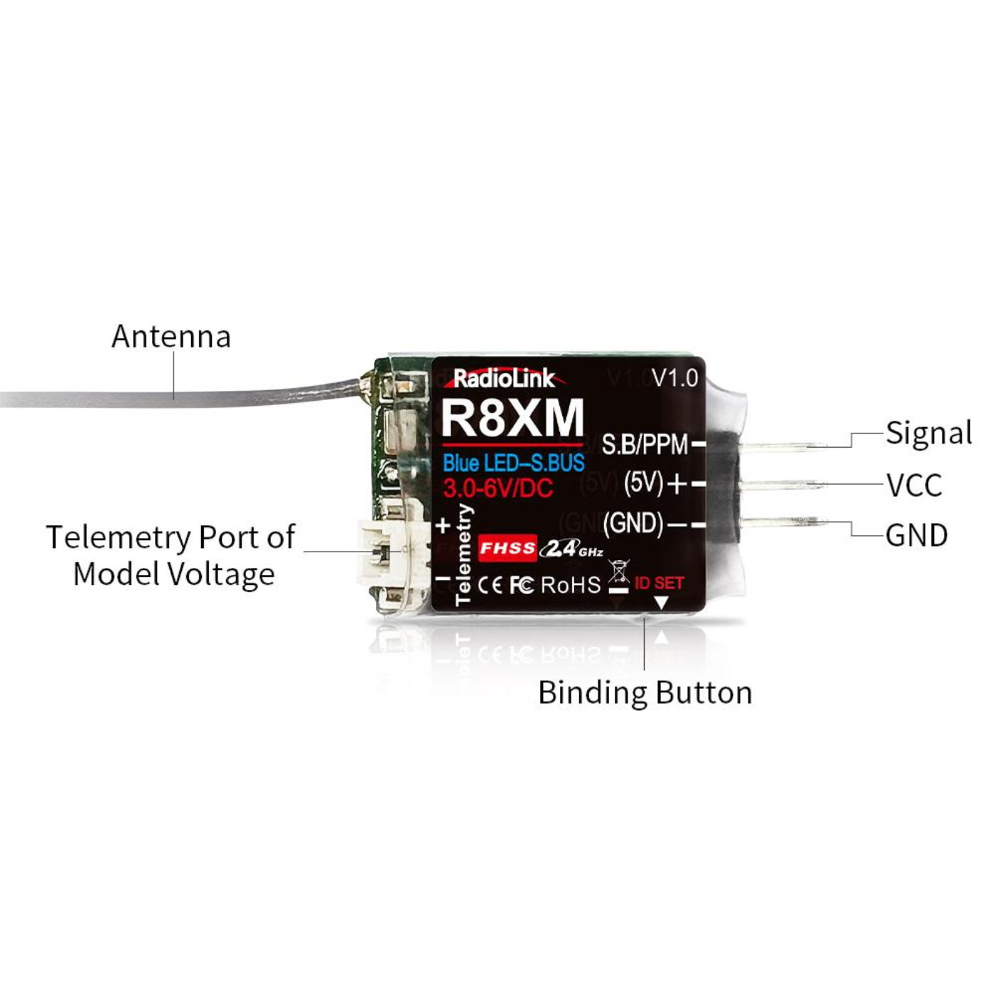 Radiolink R8XM Receiver For Drone 8 Channels 2.4GHz Receiver - Robocraze