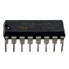 SN74LS76N IC Dual J-K Flip-Flop – High-speed dual JK flip-flop IC with preset & clear for logic circuits. -Robocraze