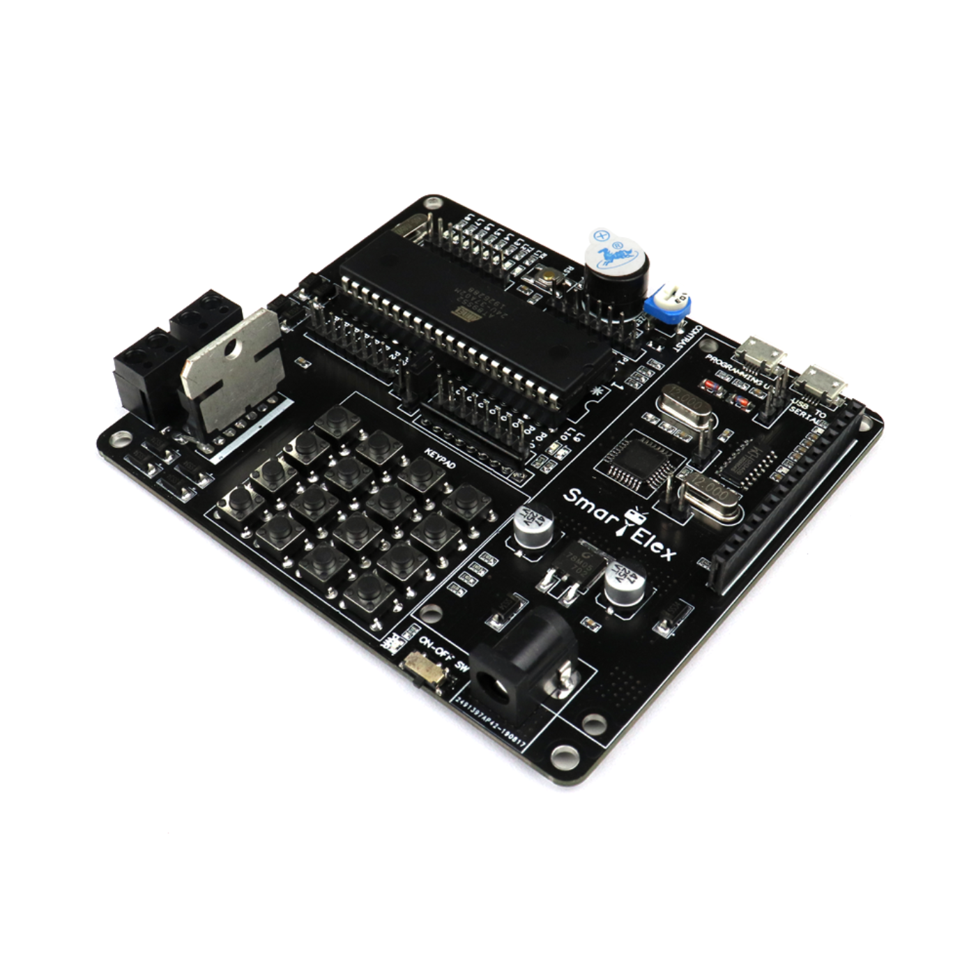 SmartElex AT89S52 Microcontroller Development Board – 40-Pin DIP MCU with L298P Motor Driver -Robocraze