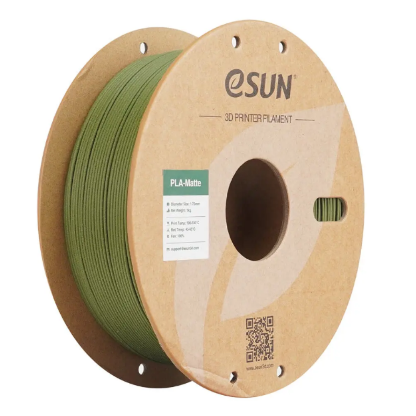 eSun 1.75mm PLA-Matte Filament 1kg Olive Green -3D Printers/Pens -Filaments -Robocraze