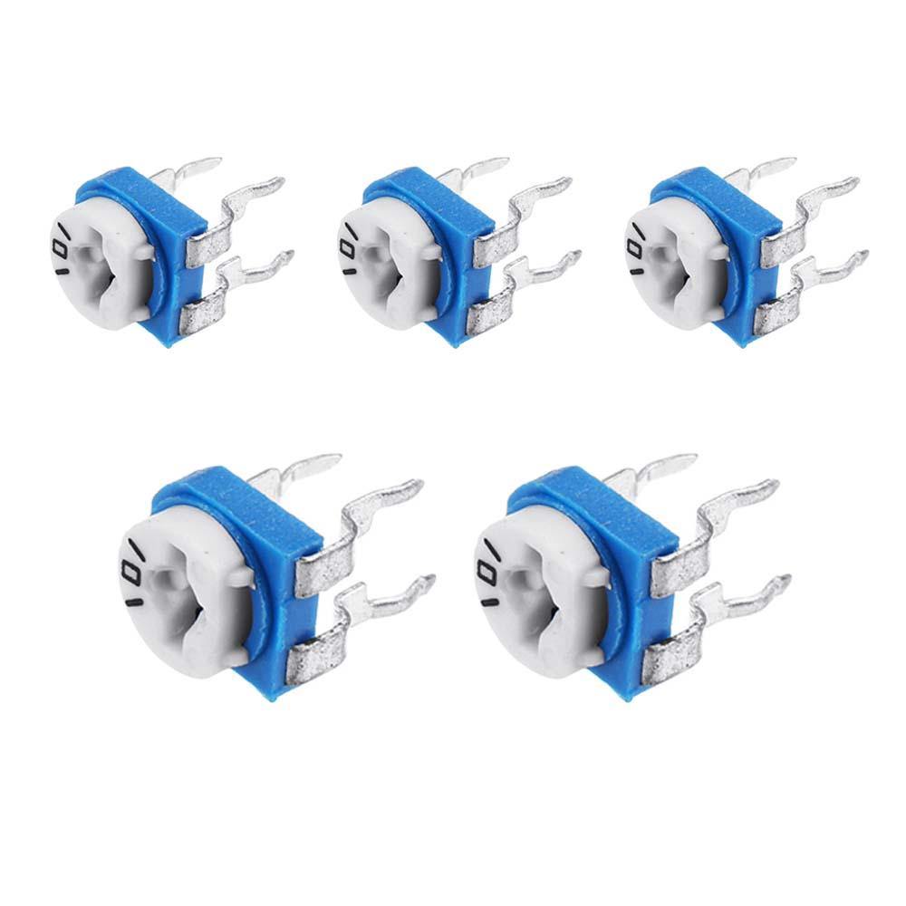 100 Ohm Preset Potentiometer (Pack of 5) – Compact preset resistors for fine-tuning - Electronic Components - Robocraze
