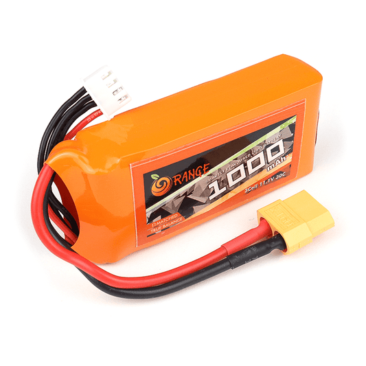11.1 V 1000mAh Orange Lithium Polymer Battery Pack-Robocraze