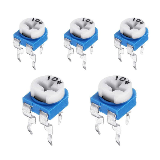 100K Preset Potentiometer (Pack of 5) – Durable preset potentiometers - Electronic Components - Robocraze