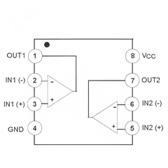 LM358 Dual Op-Amp IC – LM358 dual operational amplifier IC for analog processing - Robocraze