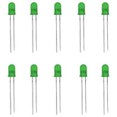 5mm Green LED (Pack of 10) – High-intensity LED for circuits & Arduino projects - Electronic Components - Robocraze