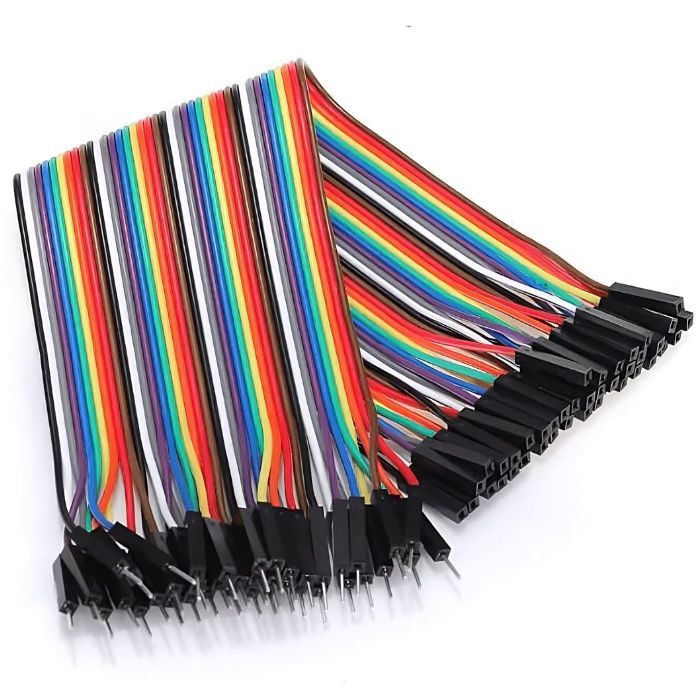 Male to Female Jumper Wires (20cm) 40pcs – High-quality jumper wires for DIY circuits. Electronic Components - Robocraze