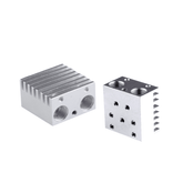 Dual head J-head aluminum block heatsink for E3D V6 extruders -Extruder Heatsink -Robocraze