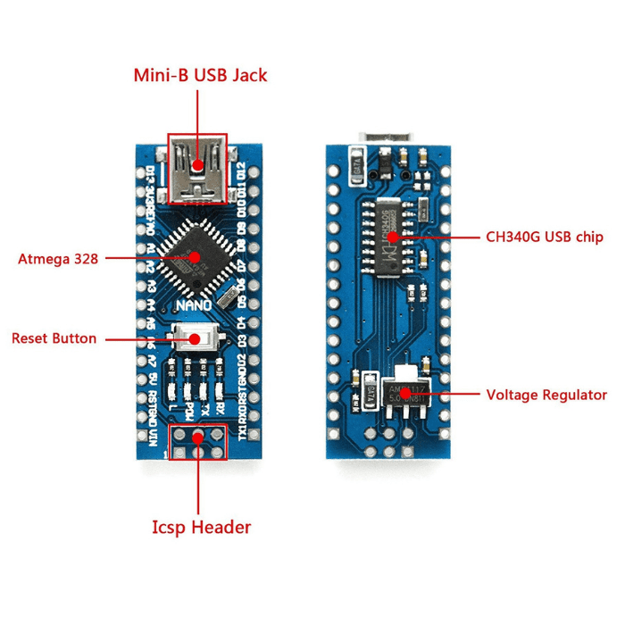 Arduino Nano R3 Compatible Board with CH340 Chip-Robocraze