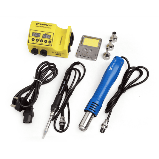 Soldron 8898 Hot Air Soldering Station – Portable dual hot air station – soldering station - Soldering Kit -Robocraze