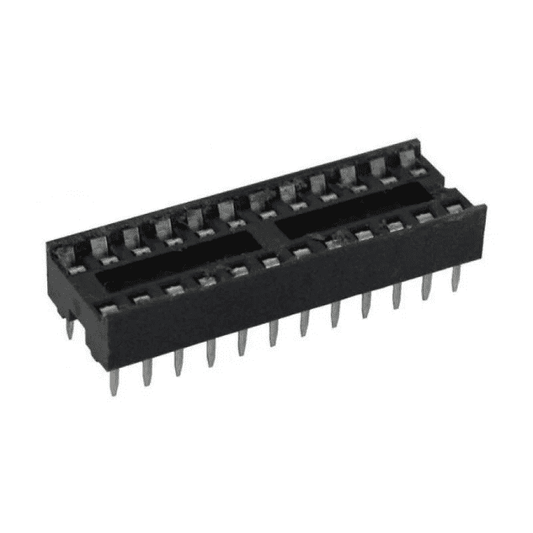 28 Pin Narrow IC Base (Pack of 5) β High-quality 28-pin narrow IC socket for PCB integration. -Robocraze