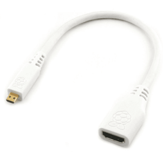 Raspberry Pi Official Micro HDMI to Standard HDMI Adapter – Compact HDMI connector -Robocraze