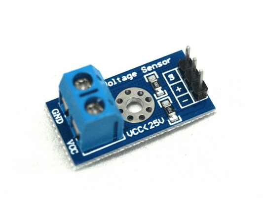 Voltage Sensor Module 25V - Measures voltage levels up to 25V. -Voltage Sensor -Robocraze