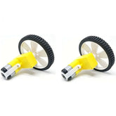 Single Shaft L-Shaped 60 RPM BO Gear Motor with Wheel (2 sets), perfect for RC cars – Robot Motors - Robocraze