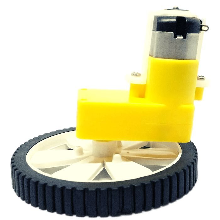 Single Shaft L-Shaped 60 RPM BO Gear Motor with Wheel (2 sets), perfect for RC cars – Robot Motors - Robocraze