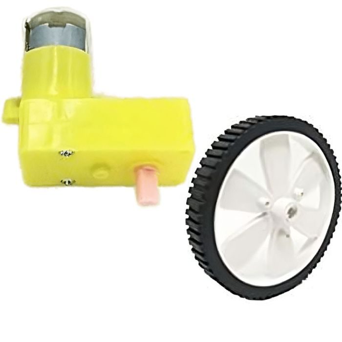 Single Shaft L-Shaped 60 RPM BO Gear Motor with Wheel (2 sets), perfect for RC cars – Robot Motors - Robocraze