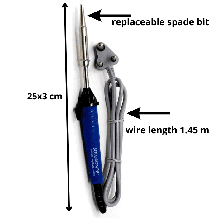 230V 35W Soldron Soldering Iron – Medium-power soldering iron for repairs – soldering iron - Soldering Kit - Robocraze