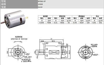 DC24V 7058RPM RP-360 DC Motor, high-speed performance for robotics & gadgets – Robot Motors - Robocraze