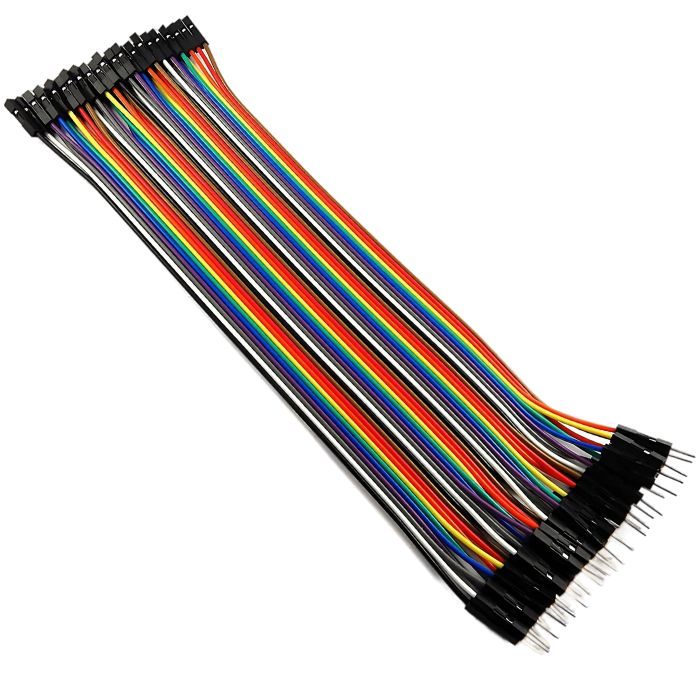 Male to Female Jumper Wires (20cm) 40pcs – High-quality jumper wires for DIY circuits. Electronic Components - Robocraze