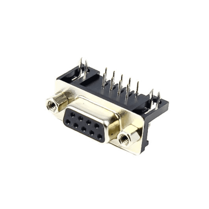 DB9 Female Right Angle Connector PCB Mount – Secure DB9 female connector for PCBs. Electronic Components - Robocraze