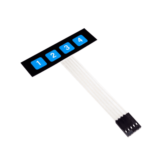 1x4 Membrane Keypad – Compact membrane keypad for embedded systems - Mini Switch - Electronic Components - Robocraze