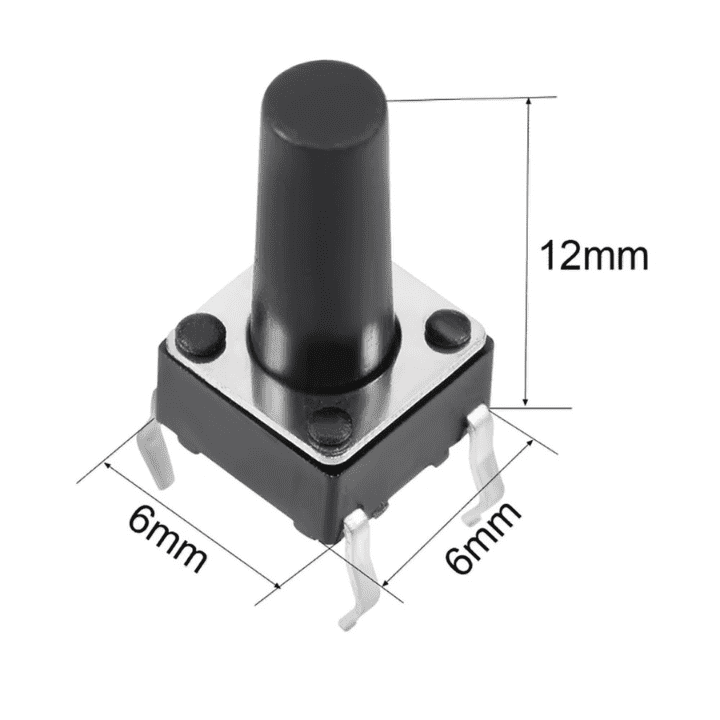 4-Pin Long Push Button Switch (Pack of 5) – Extended push button - Mini Switch - Robocraze
