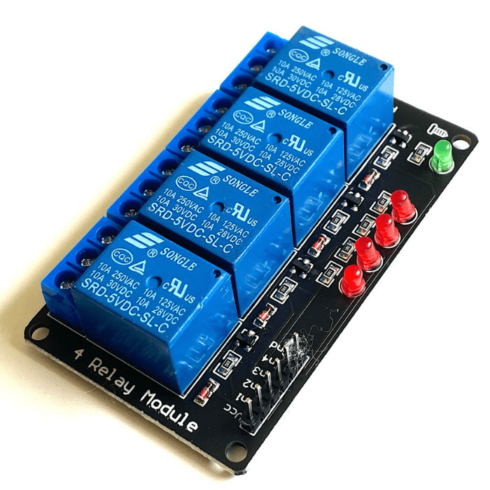 12V 4CH Relay Board – 4-channel 12V relay board for Arduino and Raspberry Pi. -Relay Module -Robocraze