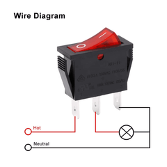 Rocker Switch 16A 250V SPDT 3PIN Red LED – High-power SPDT rocker switch - Mini Switch - Robocraze