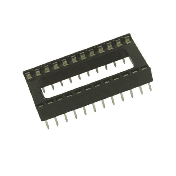 24 Pin Wide IC Base (Pack of 5) – 24-pin wide IC base for PCB integration & circuit prototyping. -Robocraze