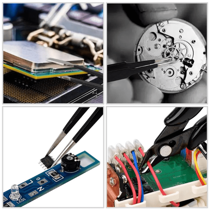 Soldron Tweezer and Cutter Pouch Set – Essential toolset for electronics repairs – tweezer set - Hand Tool - Robocraze