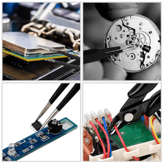 Soldron Tweezer and Cutter Pouch Set – Essential toolset for electronics repairs – tweezer set - Hand Tool - Robocraze