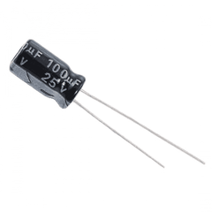 100uF / 25V Electrolytic Capacitor (5PC) – Stable voltage supply capacitors. -Basic Components -Robocraze