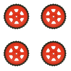 Red BO Gear Motor Wheel + 100 RPM BO Gear Motor (Set of 4) – Ideal for STEM projects. -Robot Motors -Robocraze