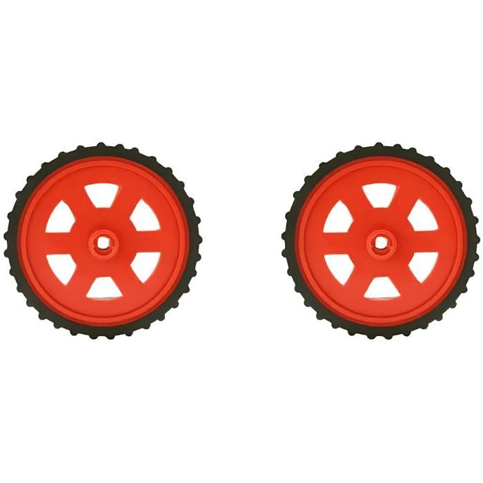 Red BO Gear Motor Wheel + 100 RPM Single Shaft BO Gear Motor (Set of 2), ideal for robotics – Robot Motors - Robocraze