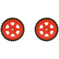 Red BO Gear Motor Wheel + 100 RPM Single Shaft BO Gear Motor (Set of 2), ideal for robotics – Robot Motors - Robocraze