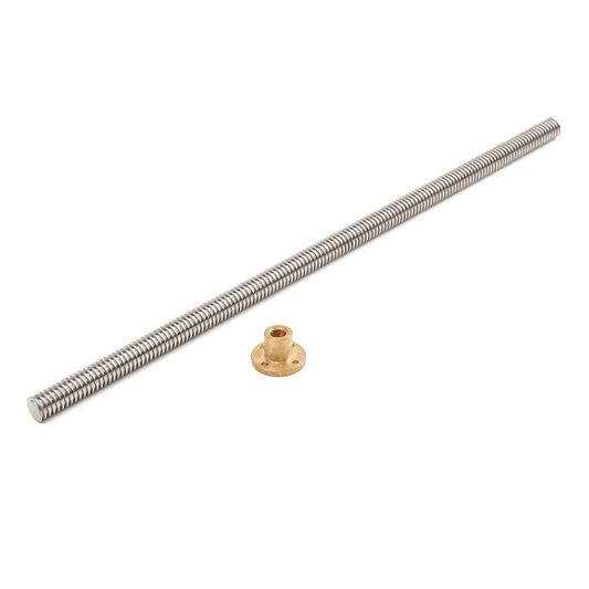 330mm lead screw with trapezoidal threads and copper nut -3D Printing Machine Parts -Robocraze