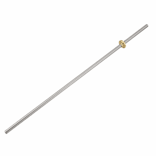 1000mm trapezoidal lead screw with copper nut for CNC motion -Lead Screw -Robocraze