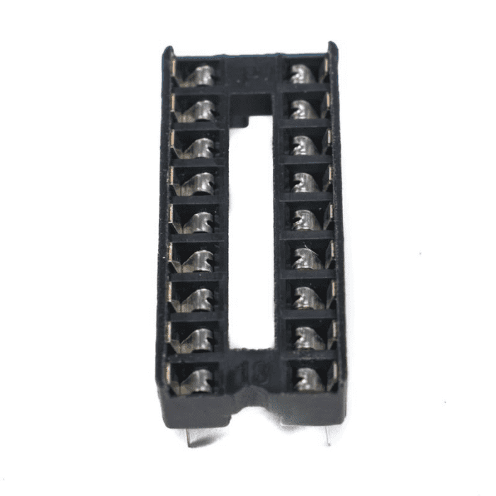 18 Pin Narrow IC Base (Pack of 5) โ Durable 18-pin IC socket base for easy IC replacement. -Robocraze